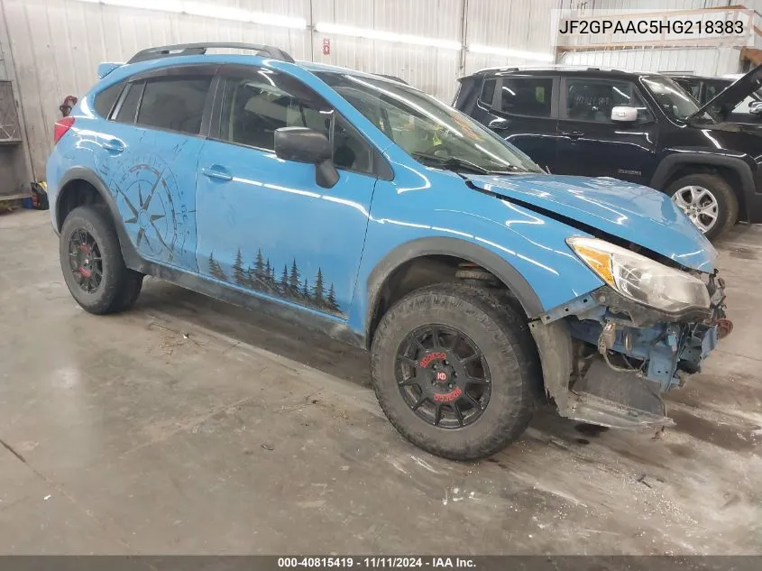 2017 Subaru Crosstrek 2.0I VIN: JF2GPAAC5HG218383 Lot: 40815419