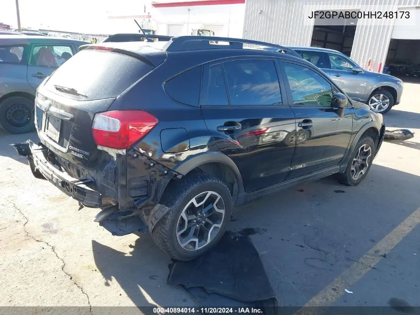 2017 Subaru Crosstrek 2.0I Premium VIN: JF2GPABC0HH248173 Lot: 40894014