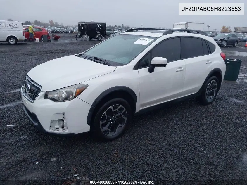 2017 Subaru Crosstrek 2.0I Premium VIN: JF2GPABC6H8223553 Lot: 40926859