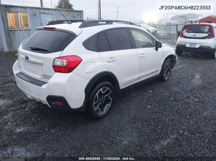 2017 Subaru Crosstrek 2.0I Premium VIN: JF2GPABC6H8223553 Lot: 40926859