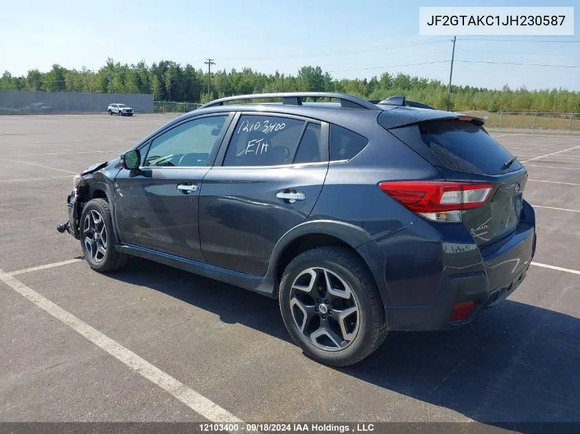 2018 Subaru Crosstrek VIN: JF2GTAKC1JH230587 Lot: 12103400