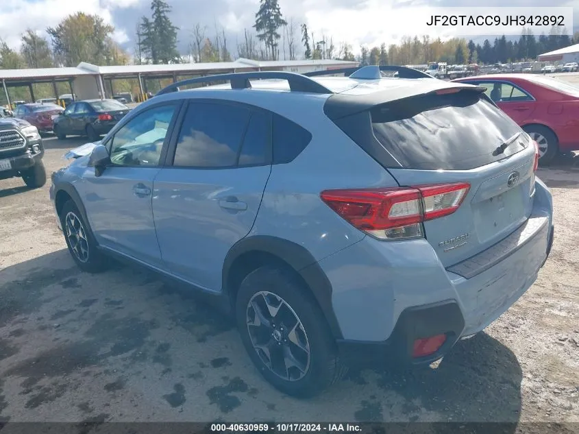 2018 Subaru Crosstrek 2.0I Premium VIN: JF2GTACC9JH342892 Lot: 40630959