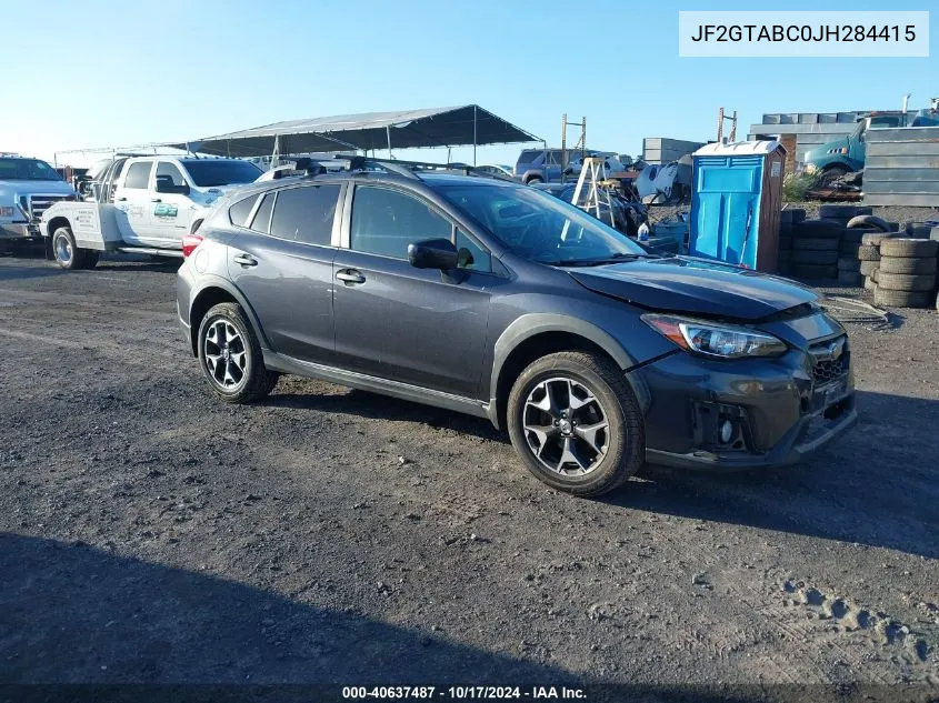 2018 Subaru Crosstrek 2.0I Premium VIN: JF2GTABC0JH284415 Lot: 40637487