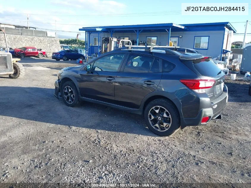 2018 Subaru Crosstrek 2.0I Premium VIN: JF2GTABC0JH284415 Lot: 40637487