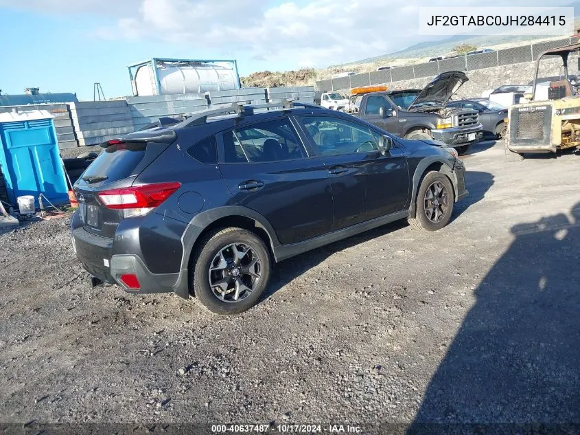 2018 Subaru Crosstrek 2.0I Premium VIN: JF2GTABC0JH284415 Lot: 40637487