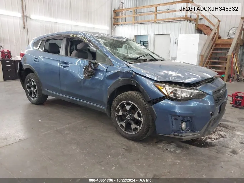 2018 Subaru Crosstrek 2.0I Premium VIN: JF2GTADCXJH345332 Lot: 40651796