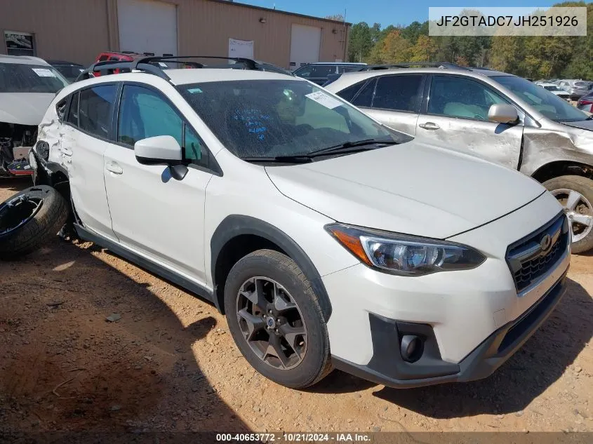 2018 Subaru Crosstrek Premium VIN: JF2GTADC7JH251926 Lot: 40653772