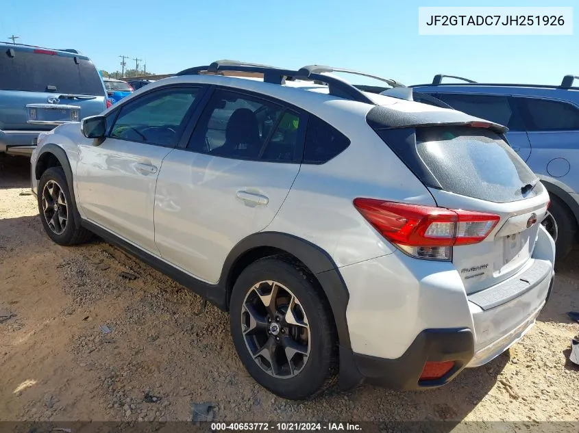 2018 Subaru Crosstrek Premium VIN: JF2GTADC7JH251926 Lot: 40653772