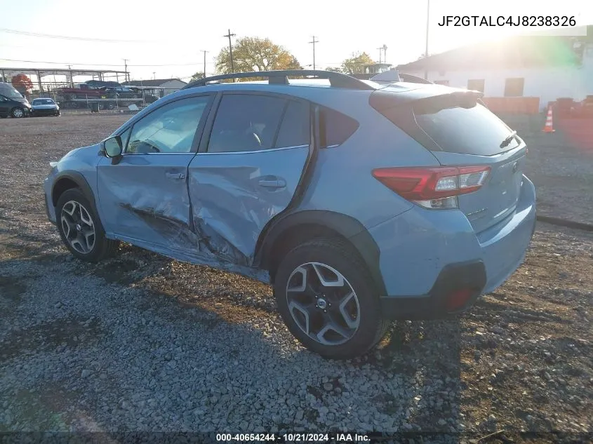 2018 Subaru Crosstrek Limited VIN: JF2GTALC4J8238326 Lot: 40654244