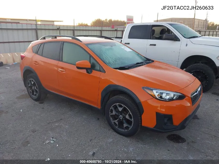 2018 Subaru Crosstrek Premium VIN: JF2GTACC2JH260633 Lot: 40655793