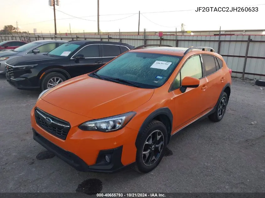 2018 Subaru Crosstrek Premium VIN: JF2GTACC2JH260633 Lot: 40655793