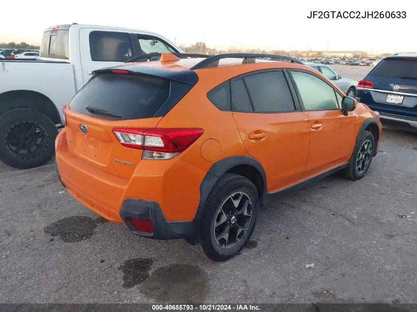 2018 Subaru Crosstrek Premium VIN: JF2GTACC2JH260633 Lot: 40655793