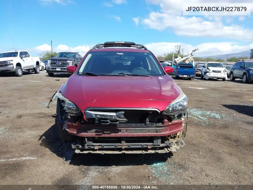 2018 Subaru Crosstrek 2.0I Premium VIN: JF2GTABCXJH227879 Lot: 40755850