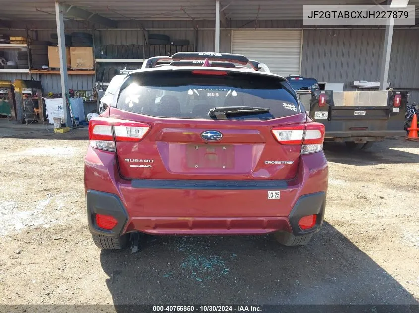 2018 Subaru Crosstrek 2.0I Premium VIN: JF2GTABCXJH227879 Lot: 40755850