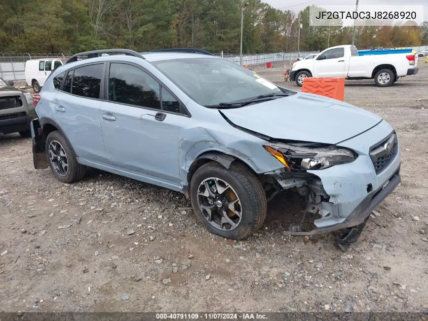 2018 Subaru Crosstrek 2.0I Premium VIN: JF2GTADC3J8268920 Lot: 40791109