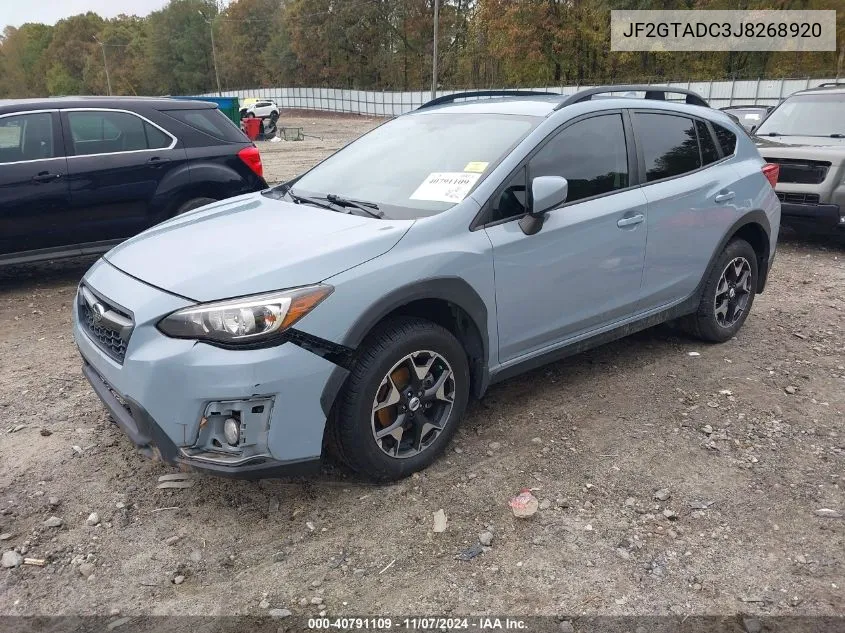 2018 Subaru Crosstrek 2.0I Premium VIN: JF2GTADC3J8268920 Lot: 40791109