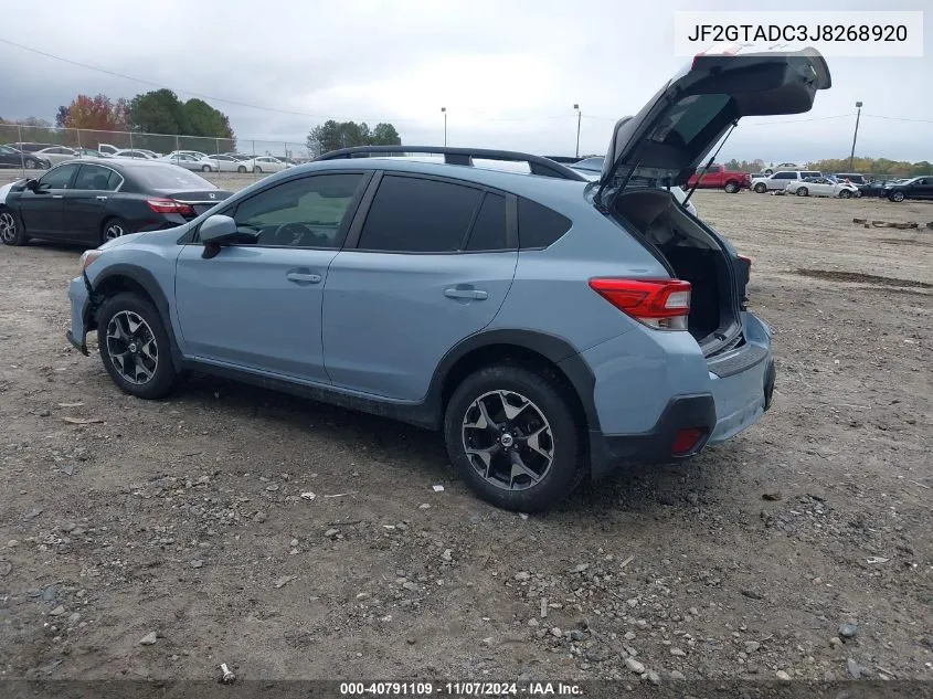 2018 Subaru Crosstrek 2.0I Premium VIN: JF2GTADC3J8268920 Lot: 40791109