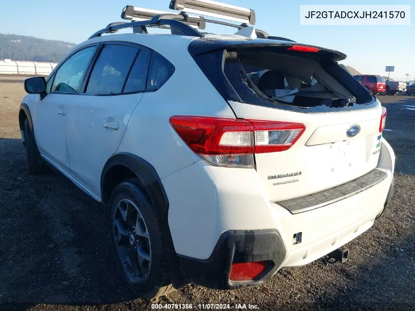 2018 Subaru Crosstrek 2.0I Premium VIN: JF2GTADCXJH241570 Lot: 40791356