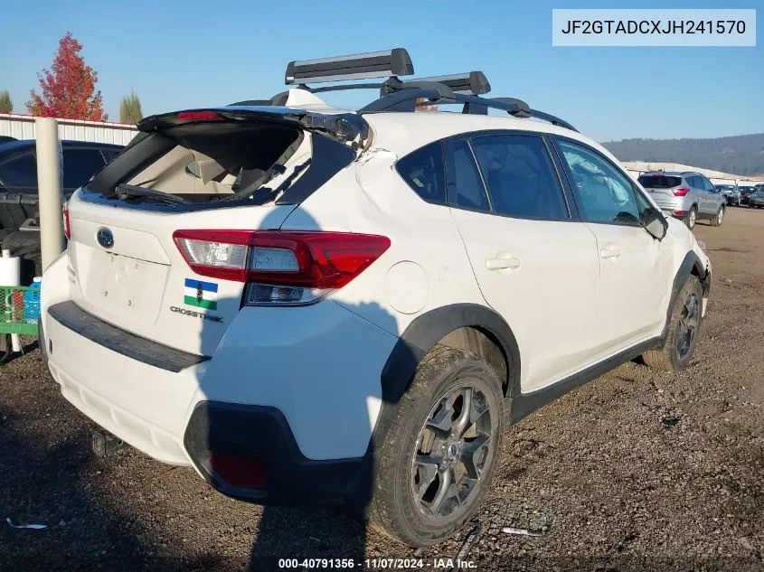 2018 Subaru Crosstrek 2.0I Premium VIN: JF2GTADCXJH241570 Lot: 40791356