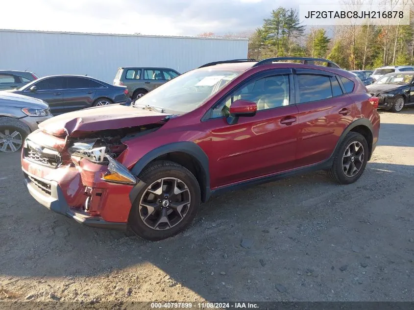 2018 Subaru Crosstrek 2.0I Premium VIN: JF2GTABC8JH216878 Lot: 40797899