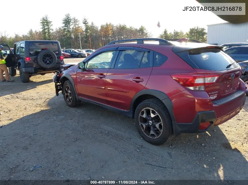 2018 Subaru Crosstrek 2.0I Premium VIN: JF2GTABC8JH216878 Lot: 40797899