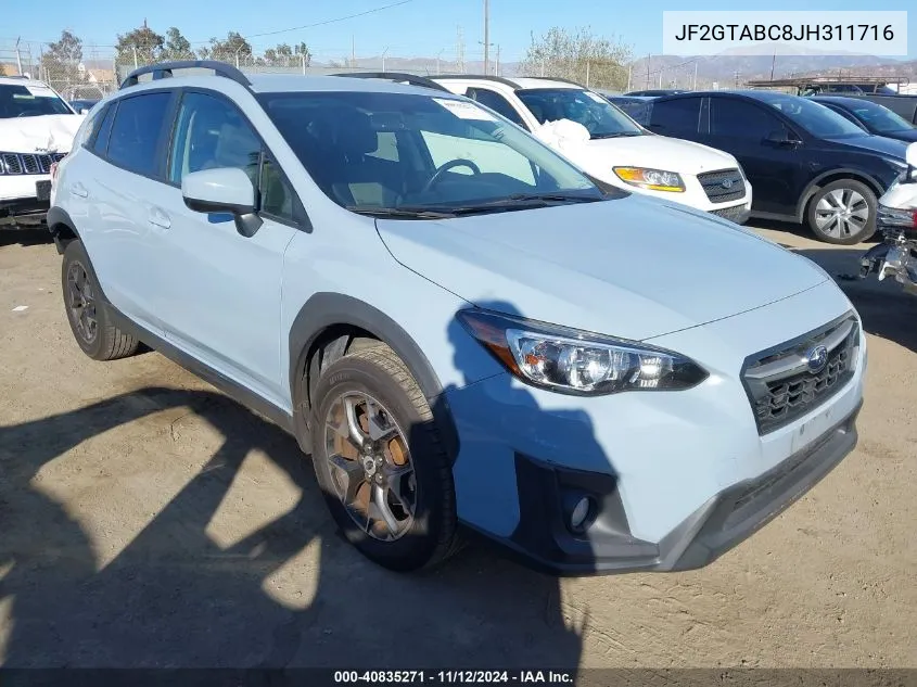 2018 Subaru Crosstrek 2.0I Premium VIN: JF2GTABC8JH311716 Lot: 40835271