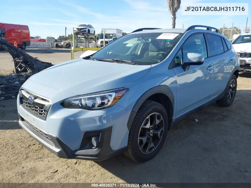 2018 Subaru Crosstrek 2.0I Premium VIN: JF2GTABC8JH311716 Lot: 40835271