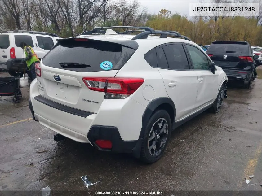 2018 Subaru Crosstrek 2.0I Premium VIN: JF2GTACC4J8331248 Lot: 40853238