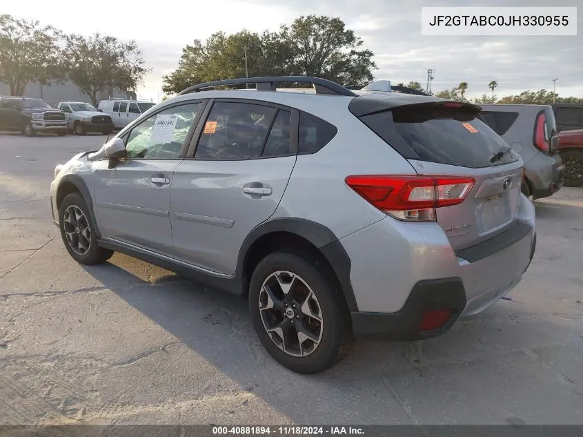 2018 Subaru Crosstrek 2.0I Premium VIN: JF2GTABC0JH330955 Lot: 40881894