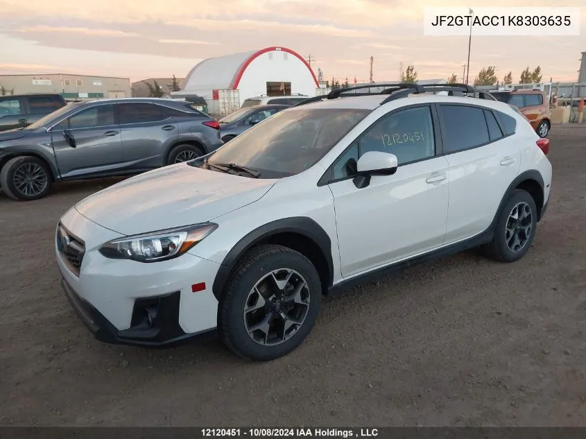 2019 Subaru Crosstrek Premium VIN: JF2GTACC1K8303635 Lot: 12120451