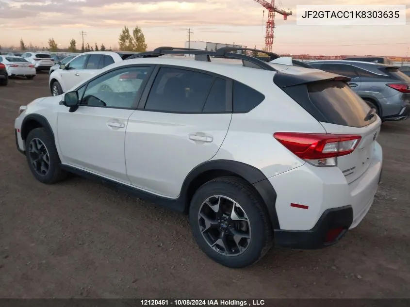 2019 Subaru Crosstrek Premium VIN: JF2GTACC1K8303635 Lot: 12120451