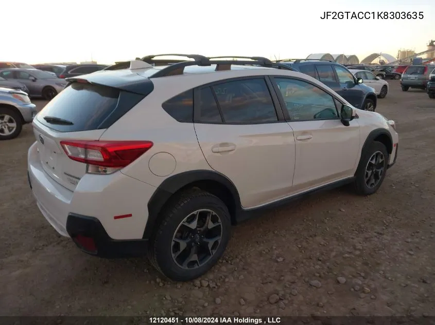 2019 Subaru Crosstrek Premium VIN: JF2GTACC1K8303635 Lot: 12120451