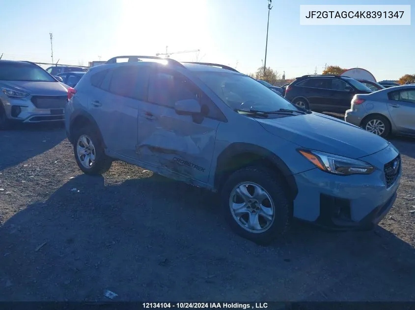 2019 Subaru Crosstrek VIN: JF2GTAGC4K8391347 Lot: 12134104