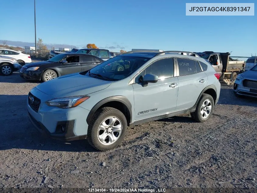 2019 Subaru Crosstrek VIN: JF2GTAGC4K8391347 Lot: 12134104