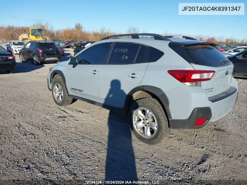 2019 Subaru Crosstrek VIN: JF2GTAGC4K8391347 Lot: 12134104