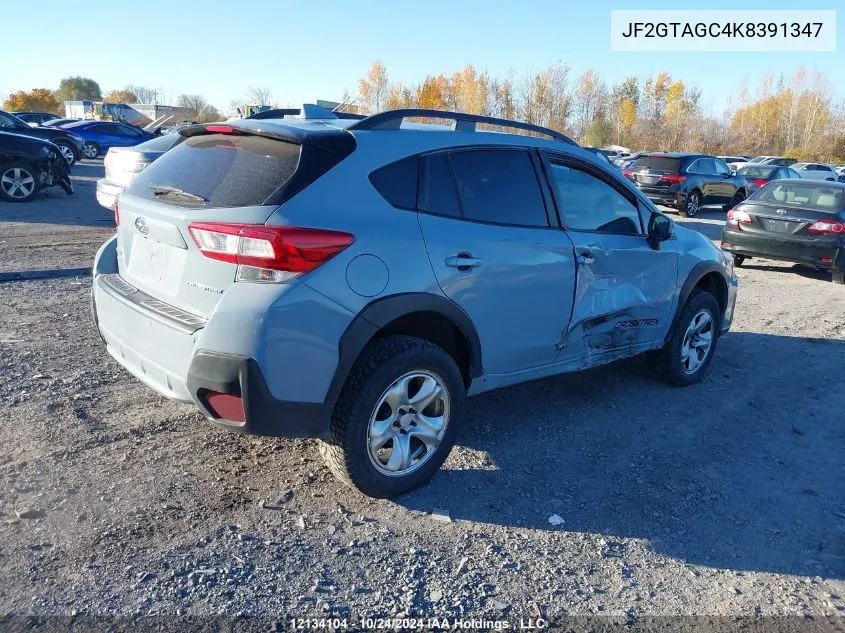 2019 Subaru Crosstrek VIN: JF2GTAGC4K8391347 Lot: 12134104