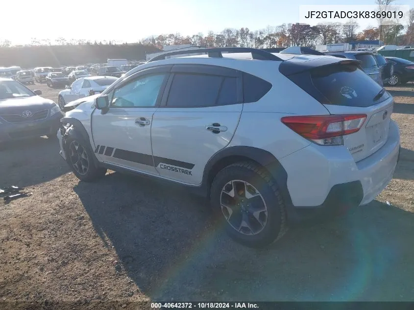 JF2GTADC3K8369019 2019 Subaru Crosstrek 2.0I Premium