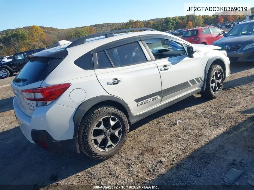 JF2GTADC3K8369019 2019 Subaru Crosstrek 2.0I Premium