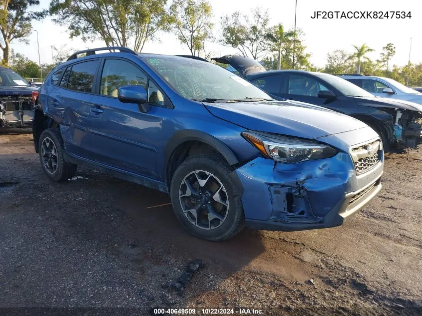 2019 Subaru Crosstrek 2.0I Premium VIN: JF2GTACCXK8247534 Lot: 40649509