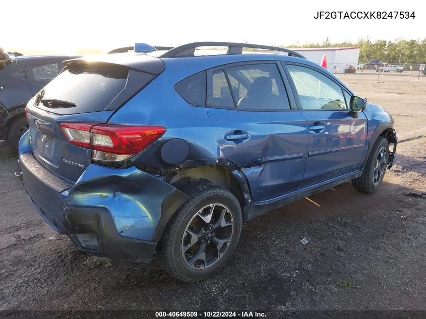 2019 Subaru Crosstrek 2.0I Premium VIN: JF2GTACCXK8247534 Lot: 40649509