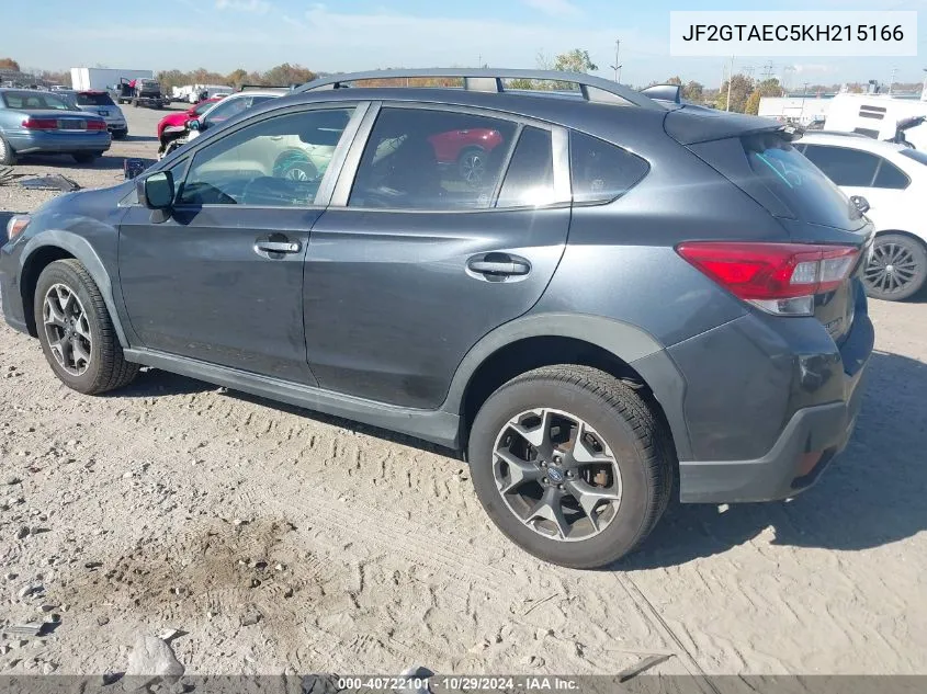 2019 Subaru Crosstrek 2.0I Premium VIN: JF2GTAEC5KH215166 Lot: 40722101