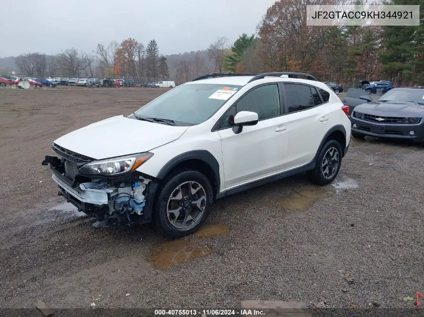 2019 Subaru Crosstrek 2.0I Premium VIN: JF2GTACC9KH344921 Lot: 40755013