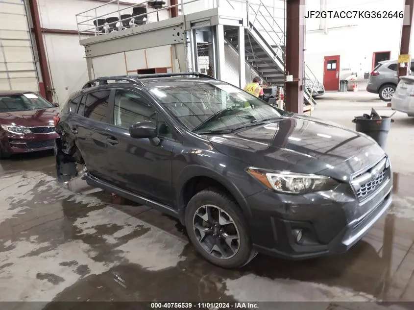 2019 Subaru Crosstrek 2.0I Premium VIN: JF2GTACC7KG362646 Lot: 40756539