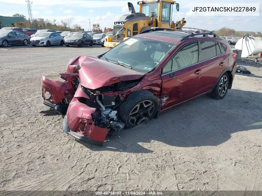 2019 Subaru Crosstrek 2.0I Limited VIN: JF2GTANC5KH227849 Lot: 40758187