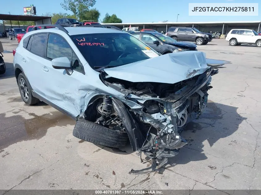 2019 Subaru Crosstrek 2.0I Premium VIN: JF2GTACC7KH275811 Lot: 40781397