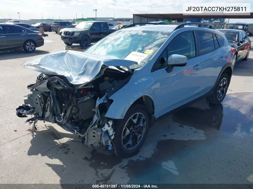 2019 Subaru Crosstrek 2.0I Premium VIN: JF2GTACC7KH275811 Lot: 40781397