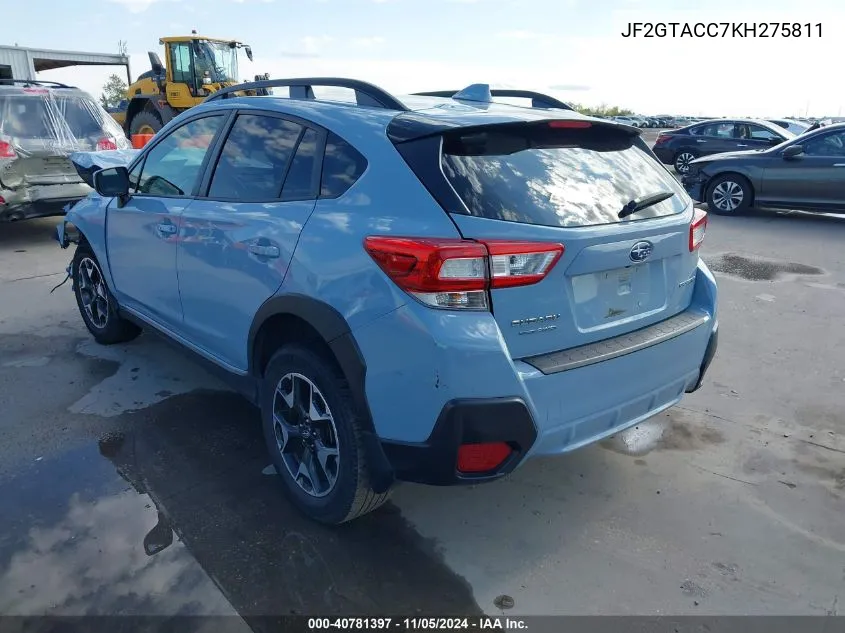 2019 Subaru Crosstrek 2.0I Premium VIN: JF2GTACC7KH275811 Lot: 40781397