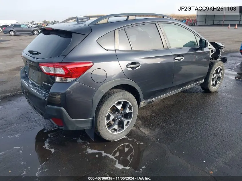 2019 Subaru Crosstrek 2.0I Premium VIN: JF2GTACC9KH261103 Lot: 40786035