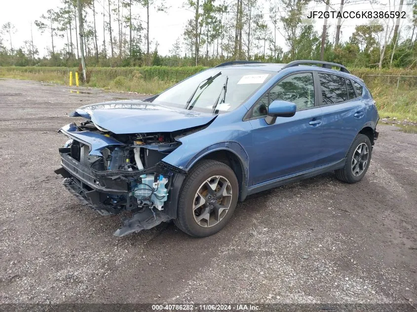 2019 Subaru Crosstrek 2.0I Premium VIN: JF2GTACC6K8386592 Lot: 40786282