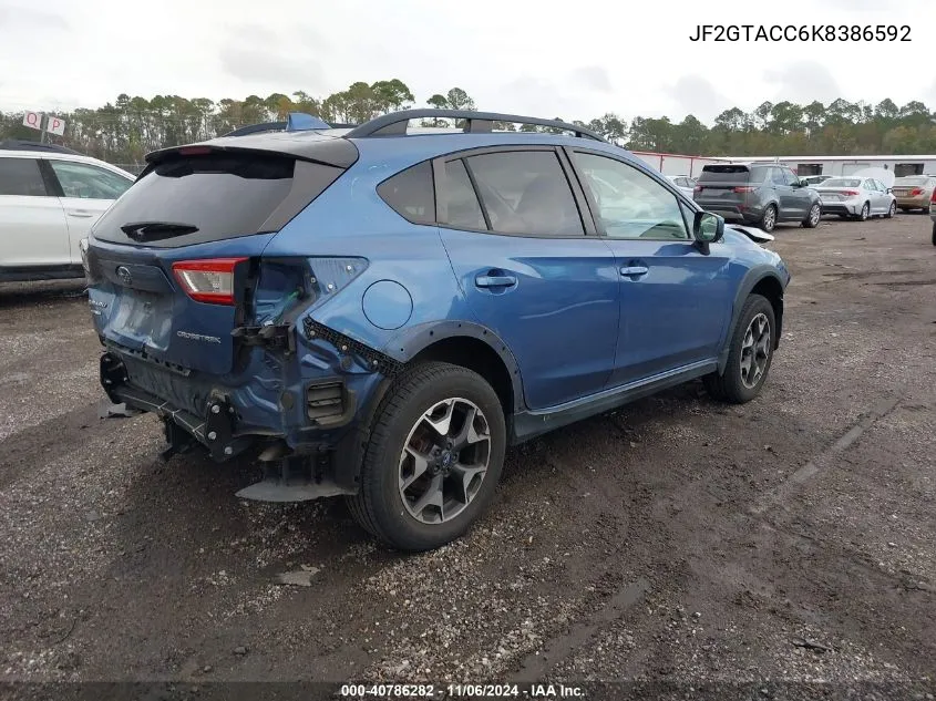 2019 Subaru Crosstrek 2.0I Premium VIN: JF2GTACC6K8386592 Lot: 40786282